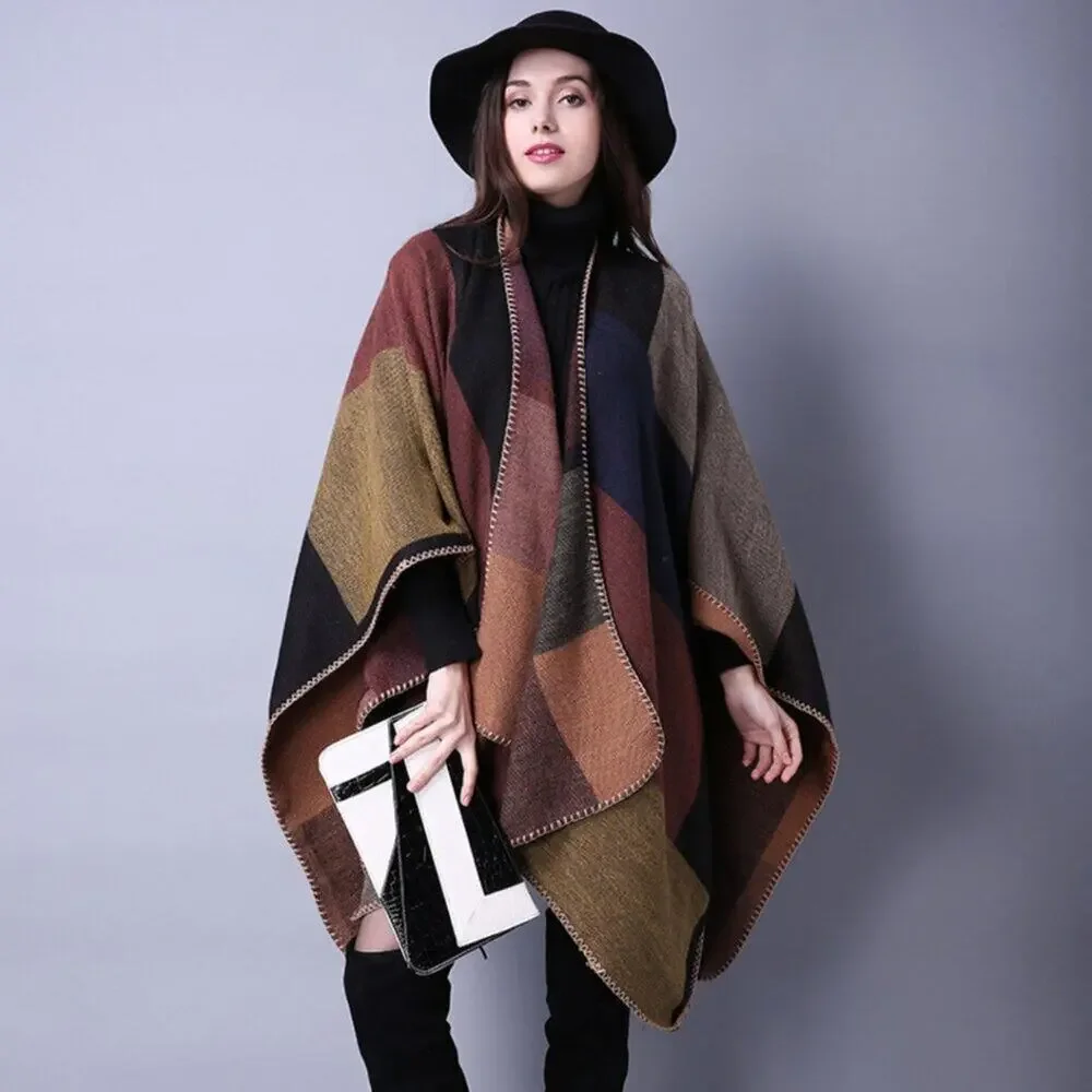 Multi-Color Plaid Wrap Scarf - Women - Picture 3 of 7